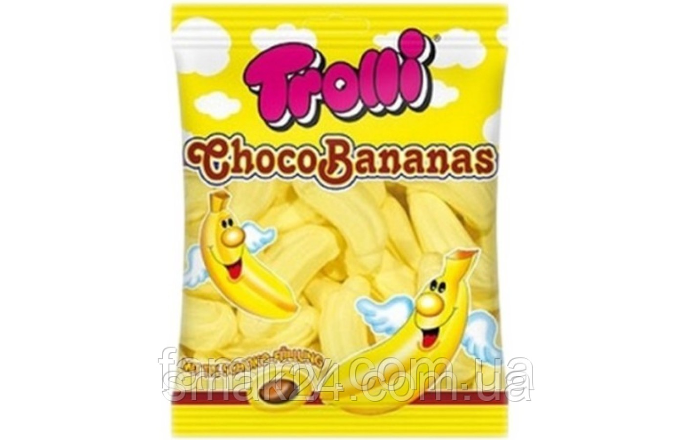 Маршмеллоу банановое с шоколадной начинкой Trolli Choco Bananas 150г Германия