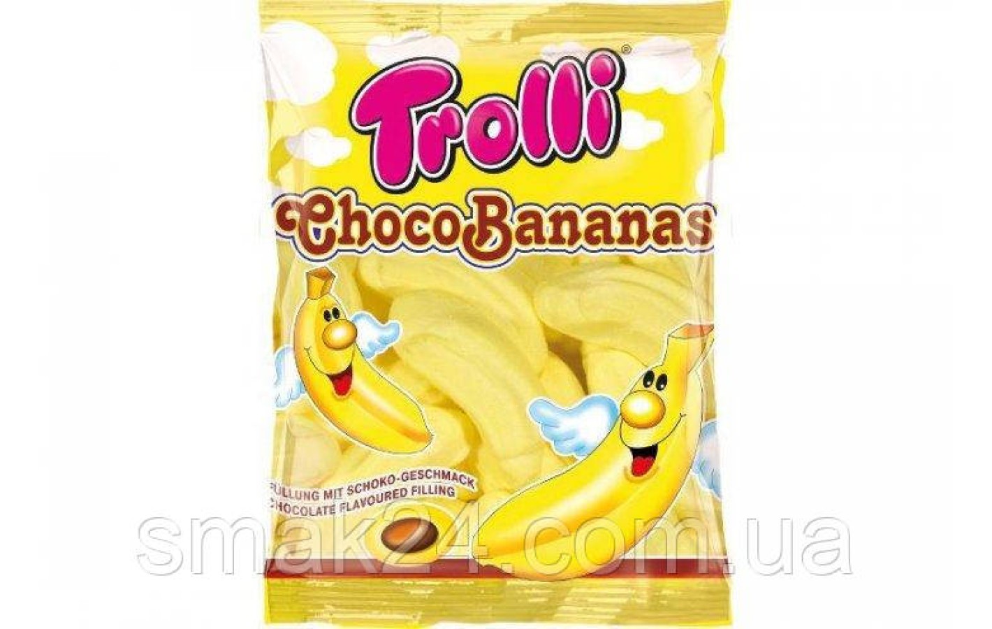 Маршмеллоу банановое с шоколадной начинкой Trolli Choco Bananas 150г Германия