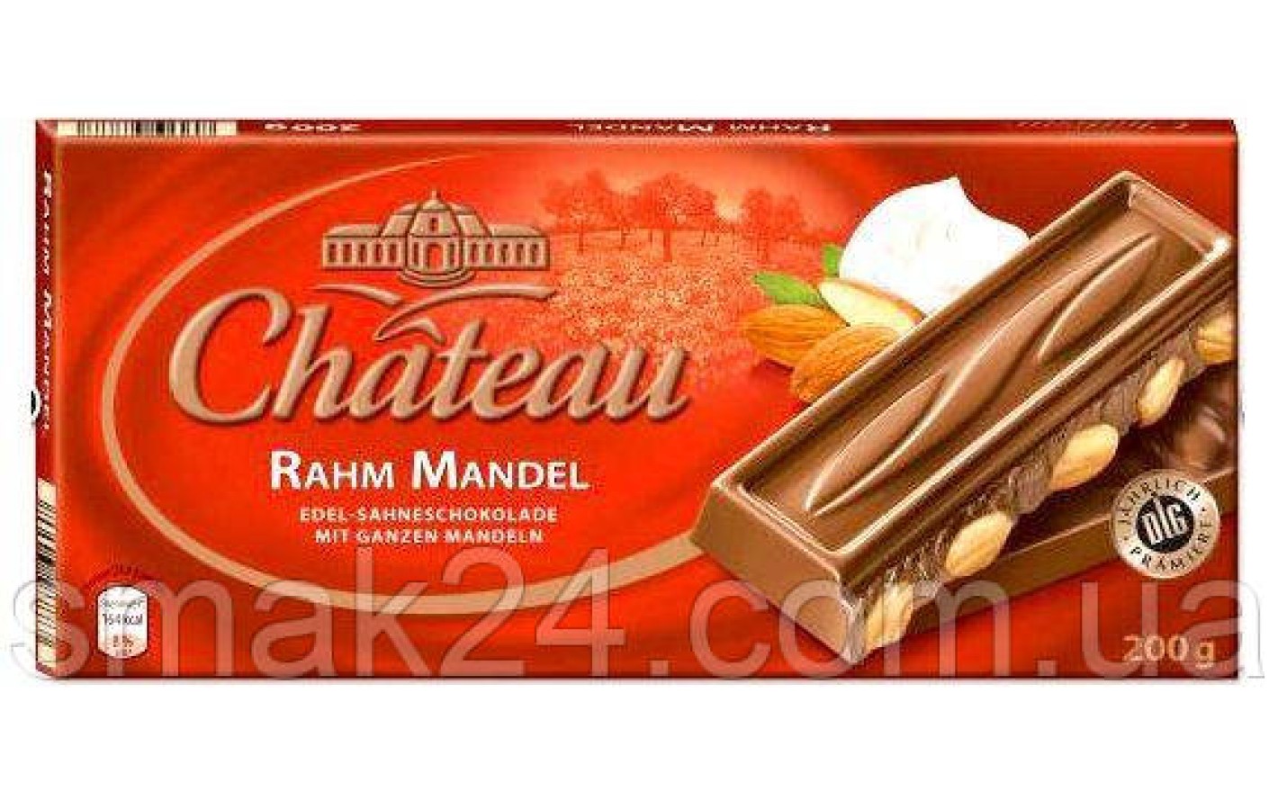 Шоколад молочный  с цельным миндалем Chateau Германия 200г