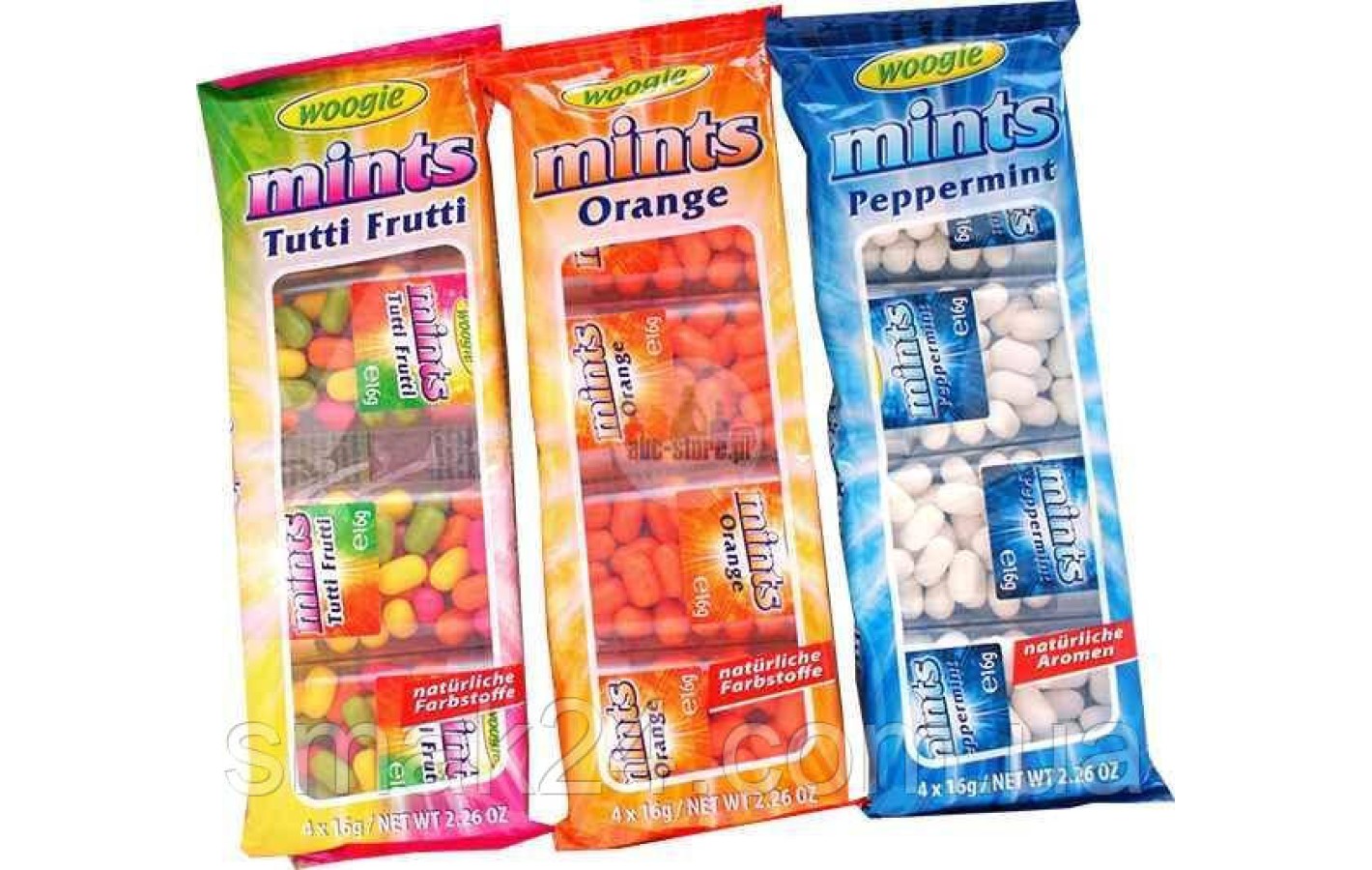 Драже Peppermint Mints (мятное) Woogie 4x16г Австрия