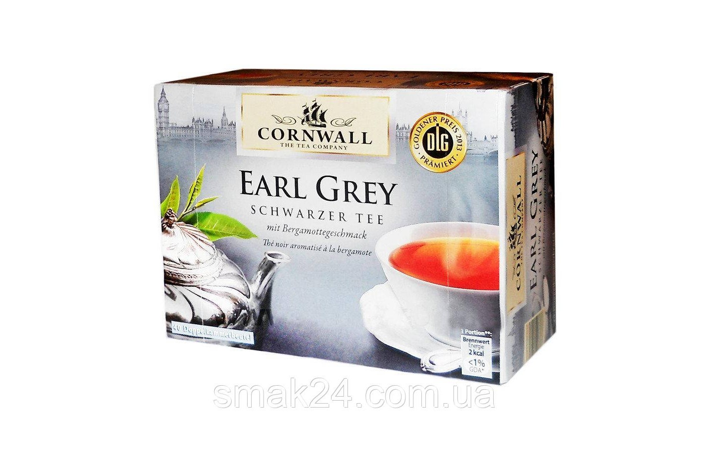Чай ЭКО черный с бергамотом Cornwall Earl Grey  40 шт Германия