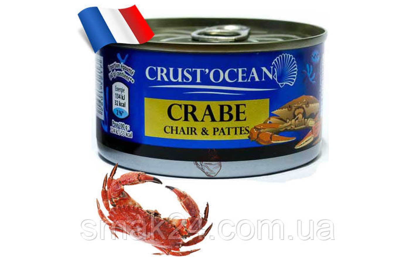 Крабове м'ясо у власному соку Crust Ocean 212 мг Франція