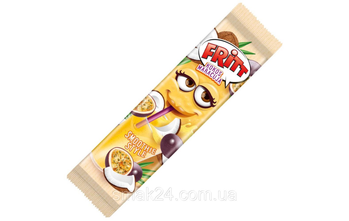 Желейні цукерки Fritt (жувальні) зі смаком кокоса і маракуї Німеччина 70г
