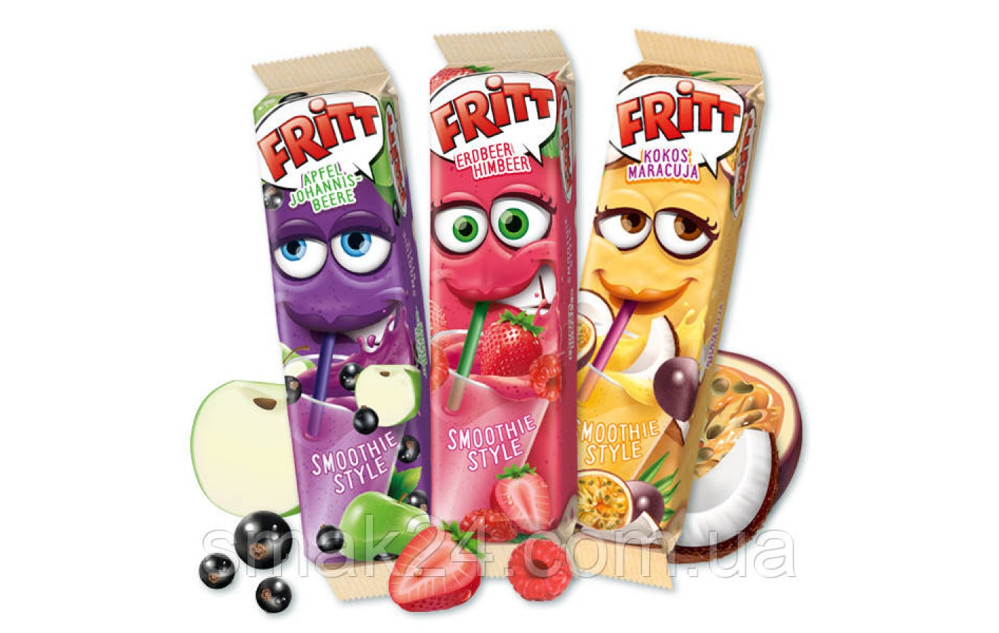 Желейні цукерки Fritt (жувальні) зі смаком кокоса і маракуї Німеччина 70г