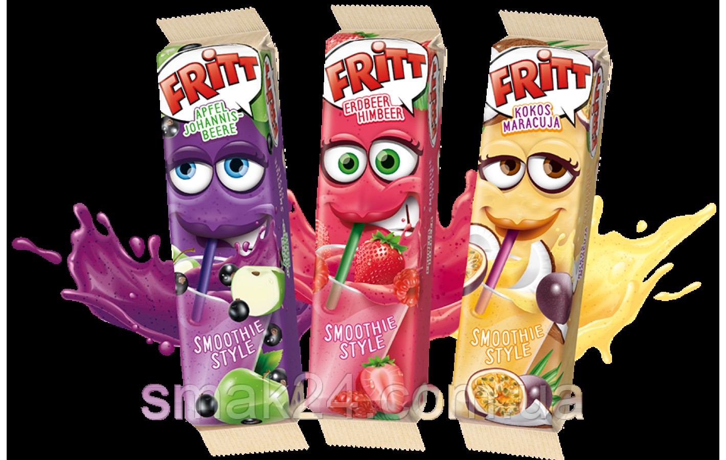 Желейні цукерки Fritt (жувальні) зі смаком кокоса і маракуї Німеччина 70г