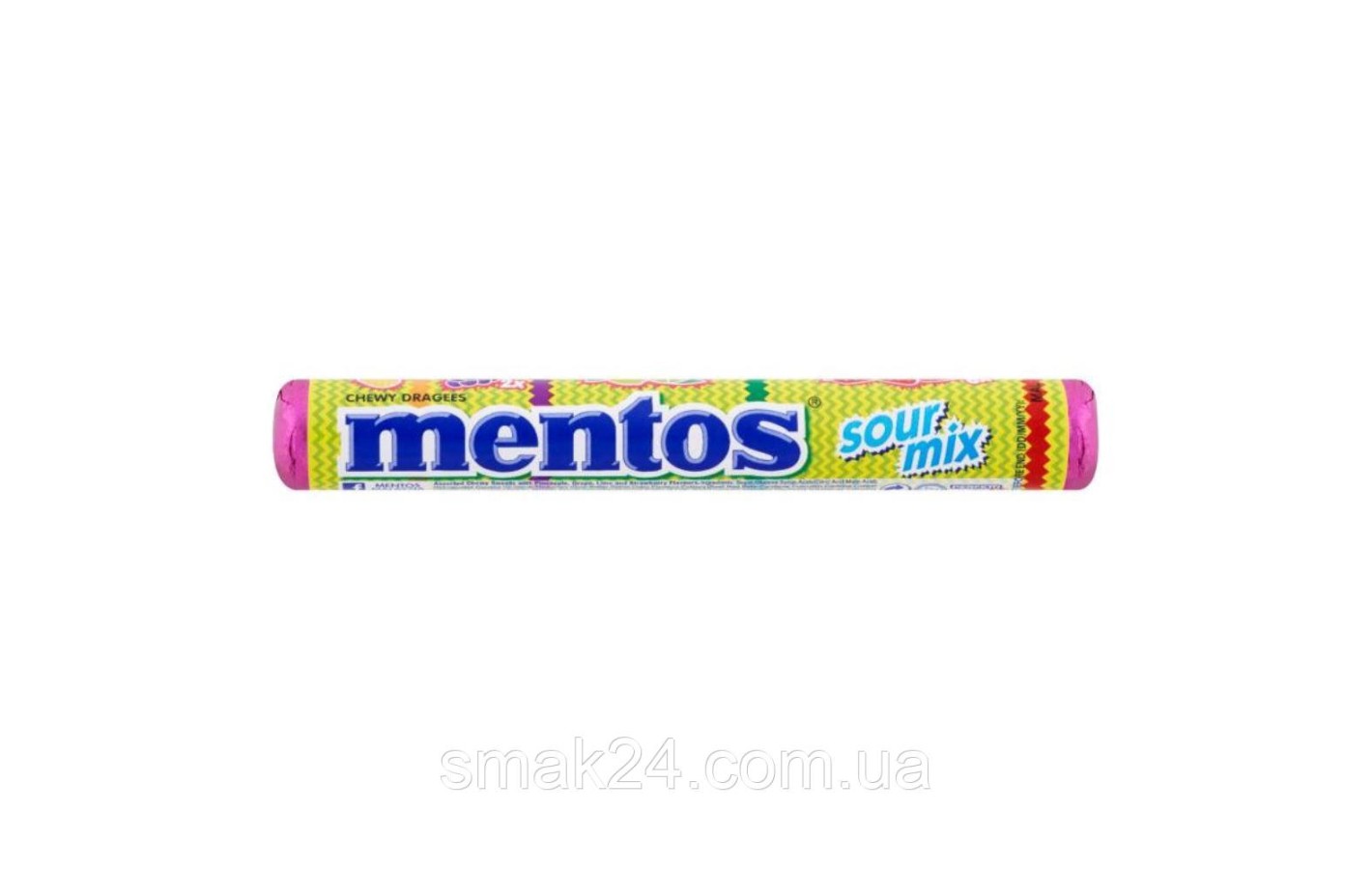 Жевательные драже Mentos Sour fFruits, Кислые фрукты 37 г
