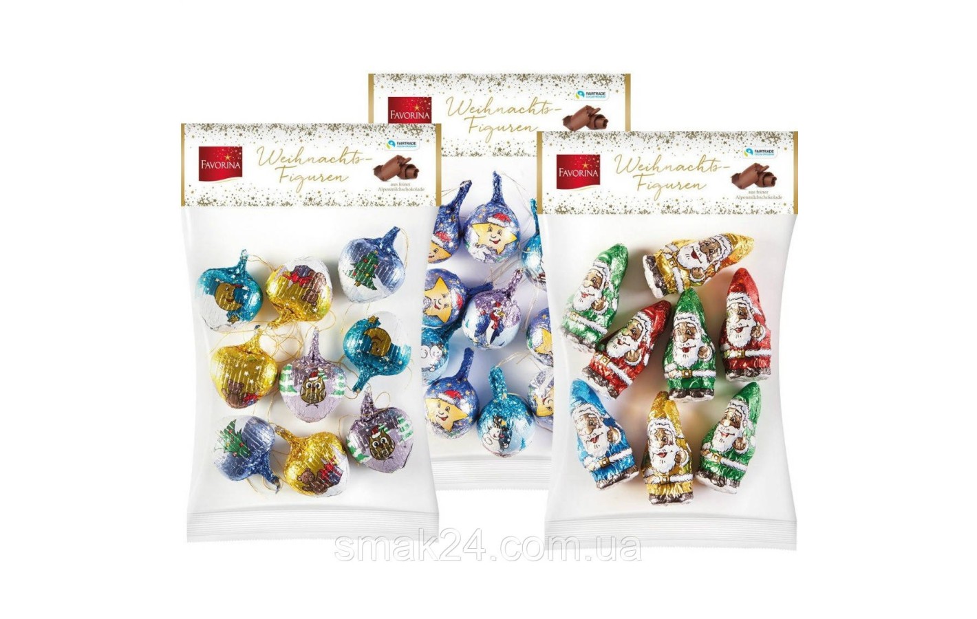 Шоколад молочный игрушки на елку Favorina Milk Chocolate Figures Германия 100г