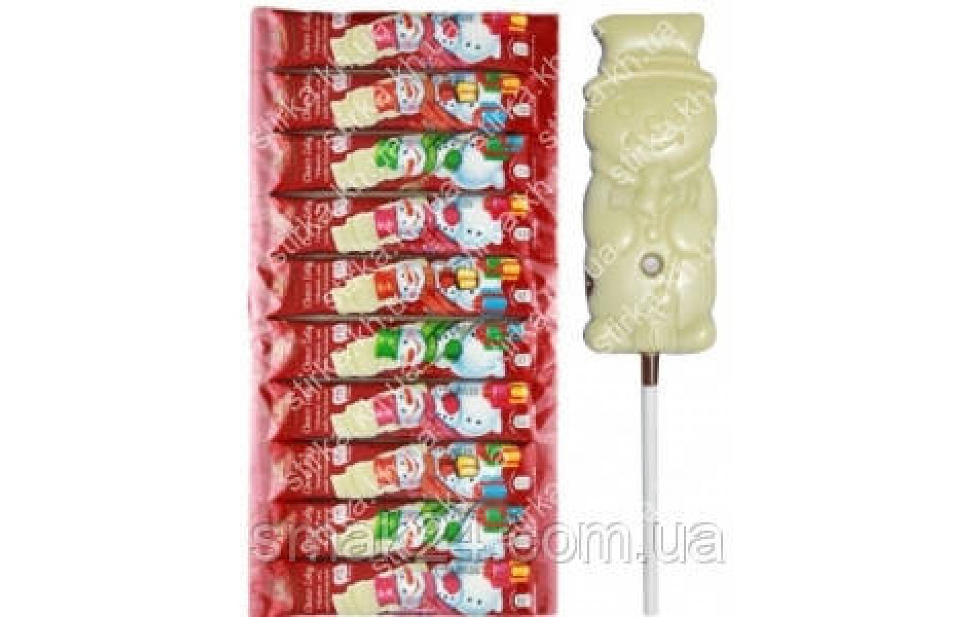 Шоколадный Снеговик на палочке Schoko Lolli Favorina Германия (10штх15г) 150г