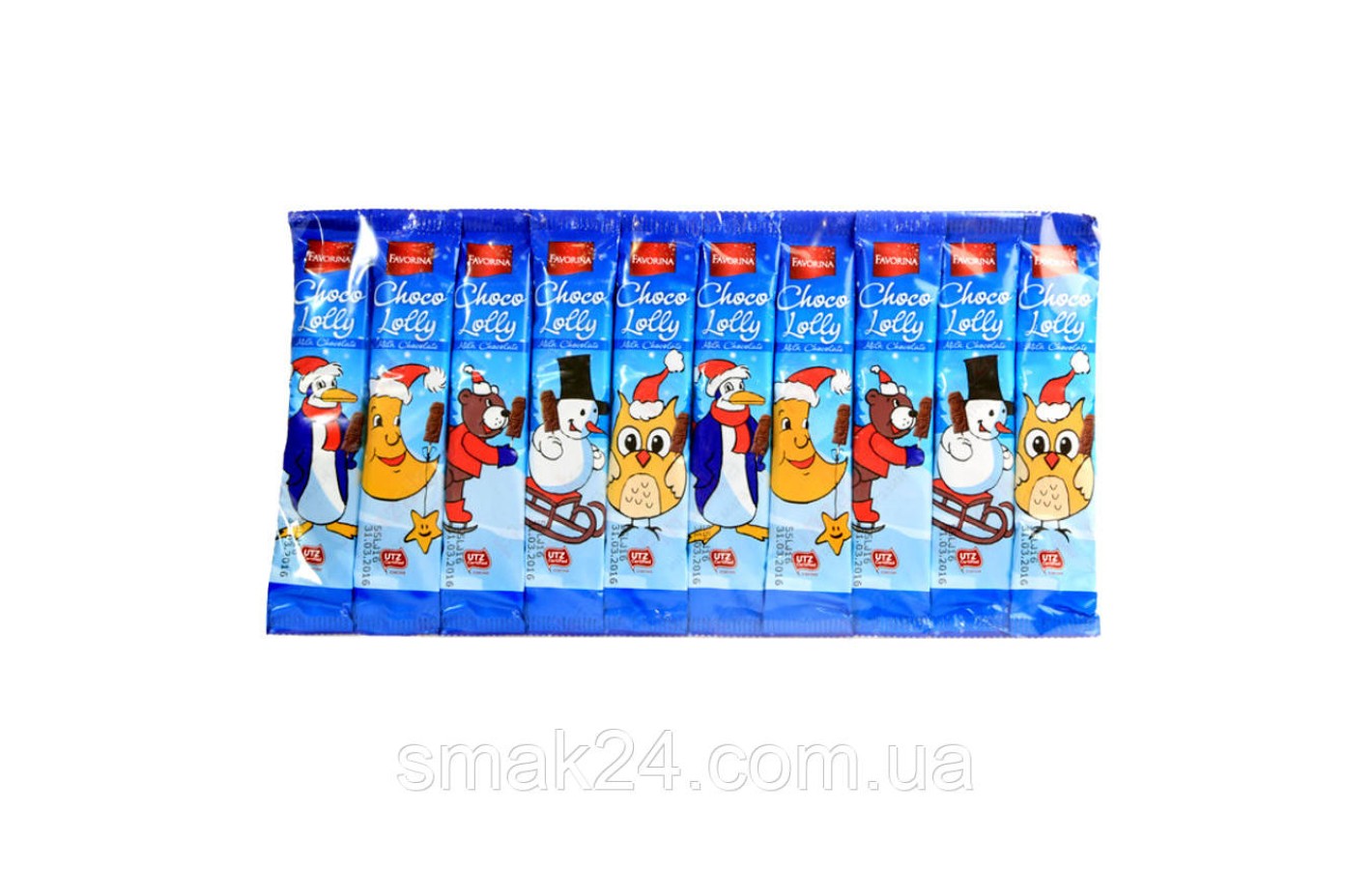 Шоколадный Снеговик на палочке Schoko Lolli Favorina Германия (10штх15г) 150г