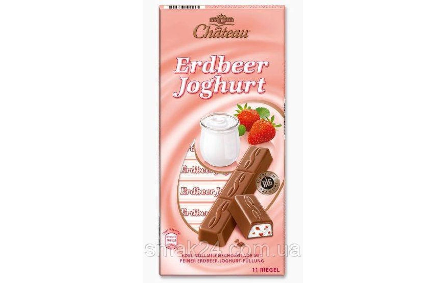 Шоколад молочний з полуничним йогуртом Erdbeer Joghurt Chateau Німеччина 200г