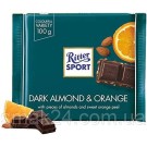 Шоколад чорний із Мигдалем і Апельсinом Ritter Sport Dark Almond&Orange Німеччина 100 г