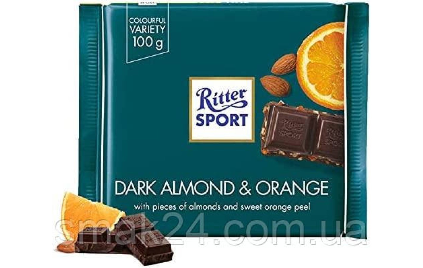 Шоколад чорний із Мигдалем і Апельсinом Ritter Sport Dark Almond&Orange Німеччина 100 г