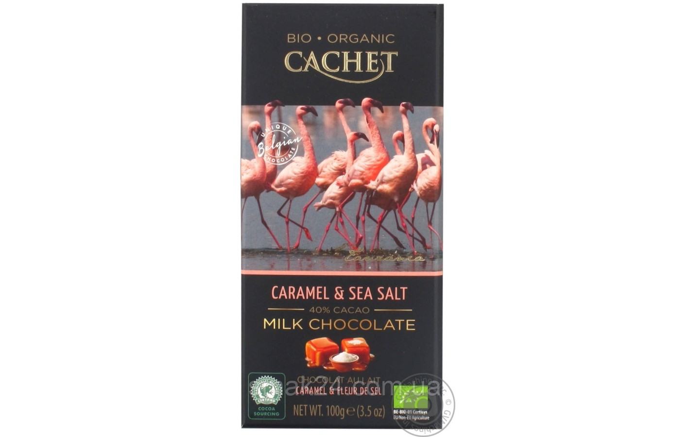 Шоколад Bio-Organic Cachet молочний з карамеллю і сіллю Бельгія 100г
