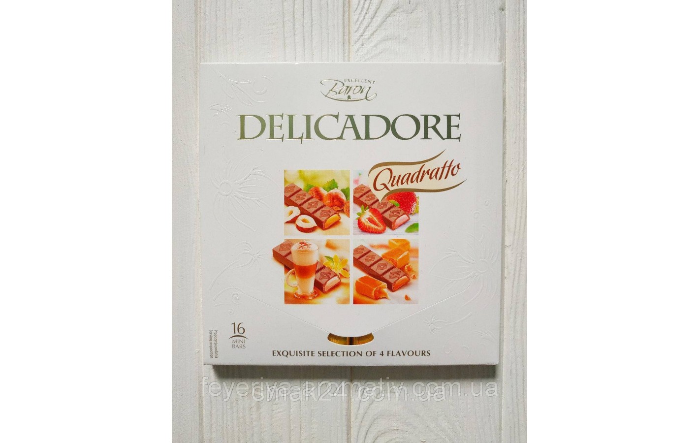 Шоколад молочный Ассорти 4 вкуса DELIKADOR Quadratto  Baron Польша 200г