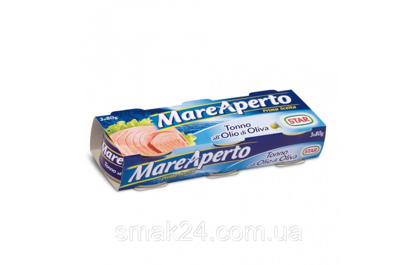 Тунець Mare Aperto Natural в оливковій олії 3х80 г Італія
