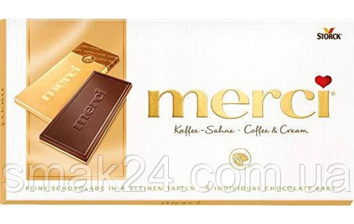 Шоколадні цукерки Merci Kaffee Sahne Storck (кавовий крем) 100г Німеччина