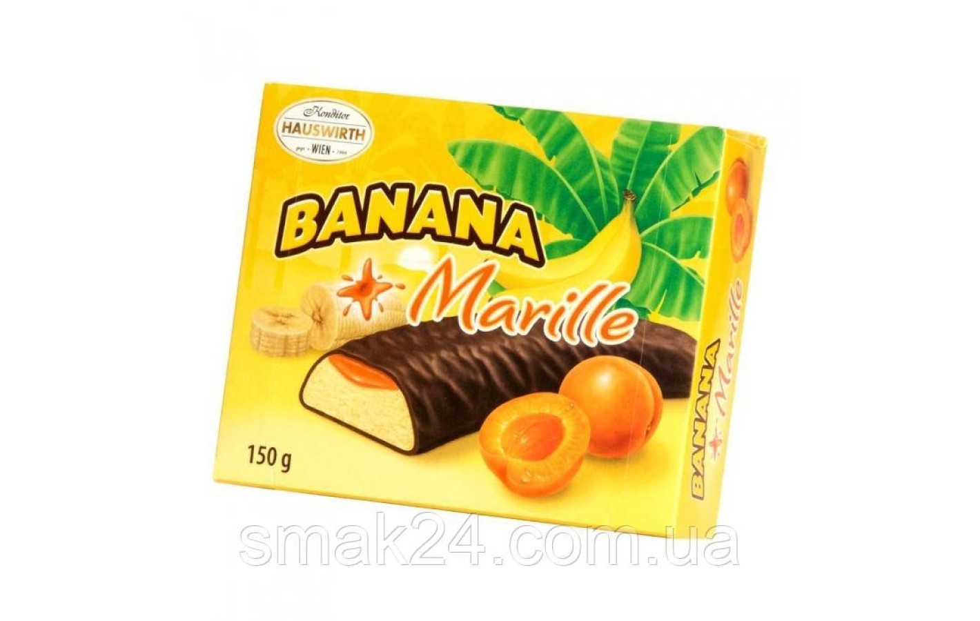 Конфеты шоколадные  Banana Marille (Банановое суфле с абрикосом) Hauswirth Австрия 150г