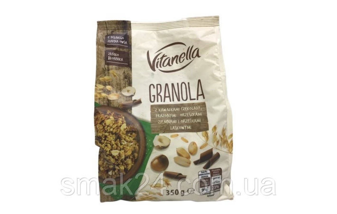 Мюслі з горіхами та шоколадом Vitanella Granola Польща 350г