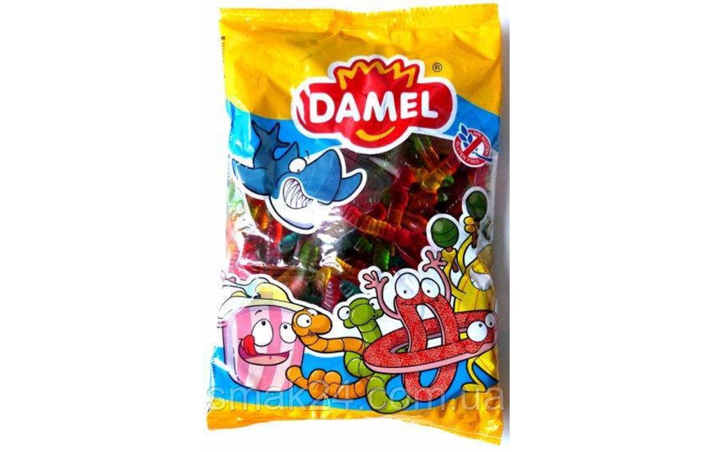 Желейні цукерки без глютену Черв'ячки Damel Worms 1 кг Іспанія
