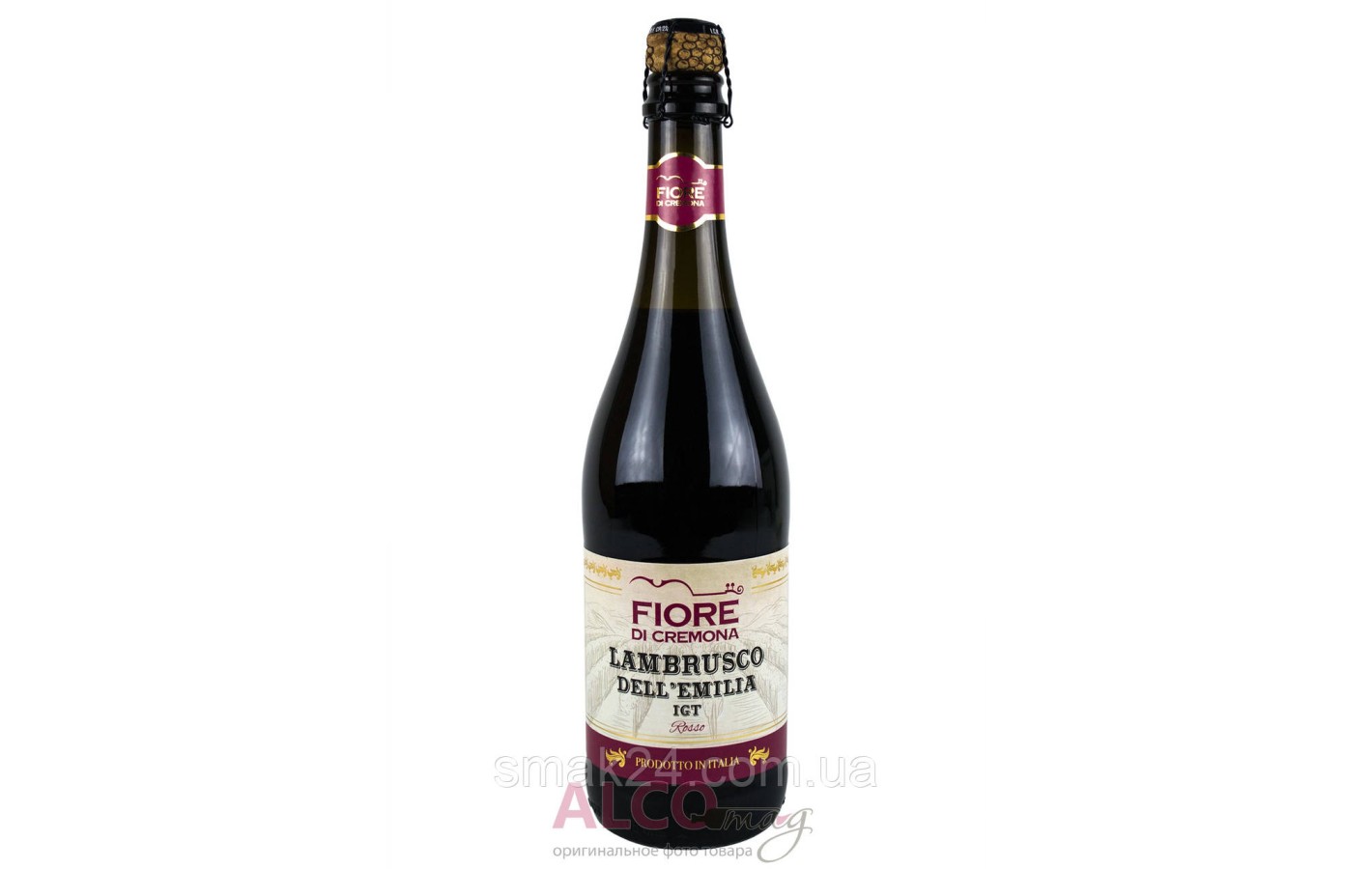 Вино напівігристе Fiore di Cremona Lambrusco Dell`Emilia IGT Rosso червоне напівсолодке 0.75 л Італія