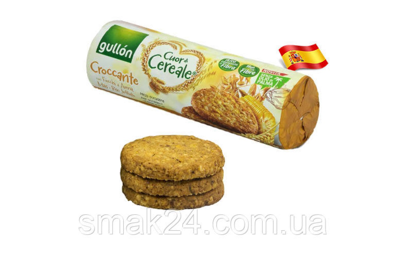 Печиво без пальмової олії злакове Croccante Cuor di Cereale Gullon 265 г Іспанія