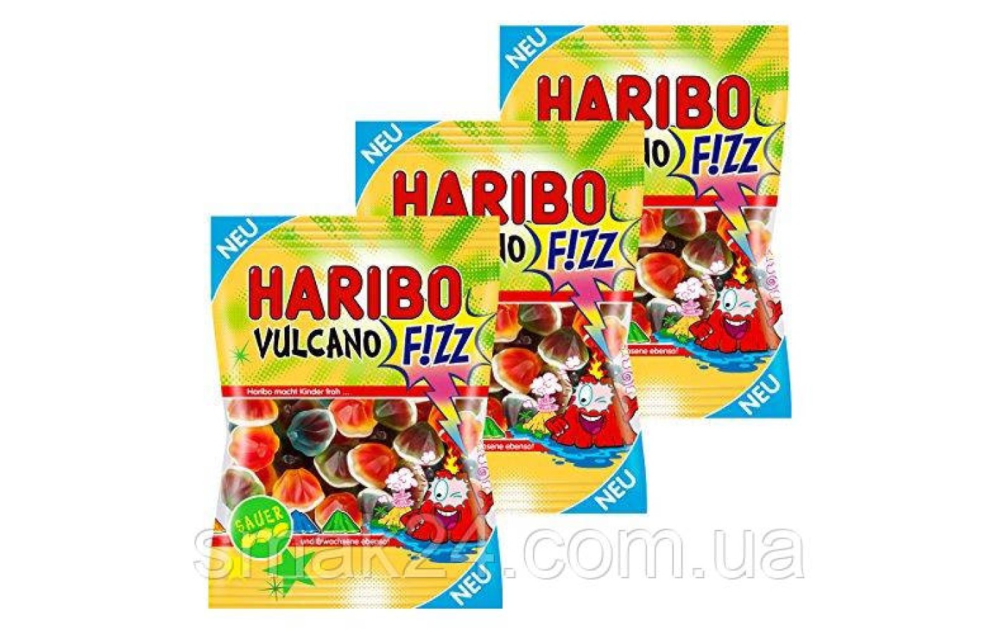 Желейні цукерки Haribo Vulcano Sauer (Вулкан з кислинкою) Німеччина 175г