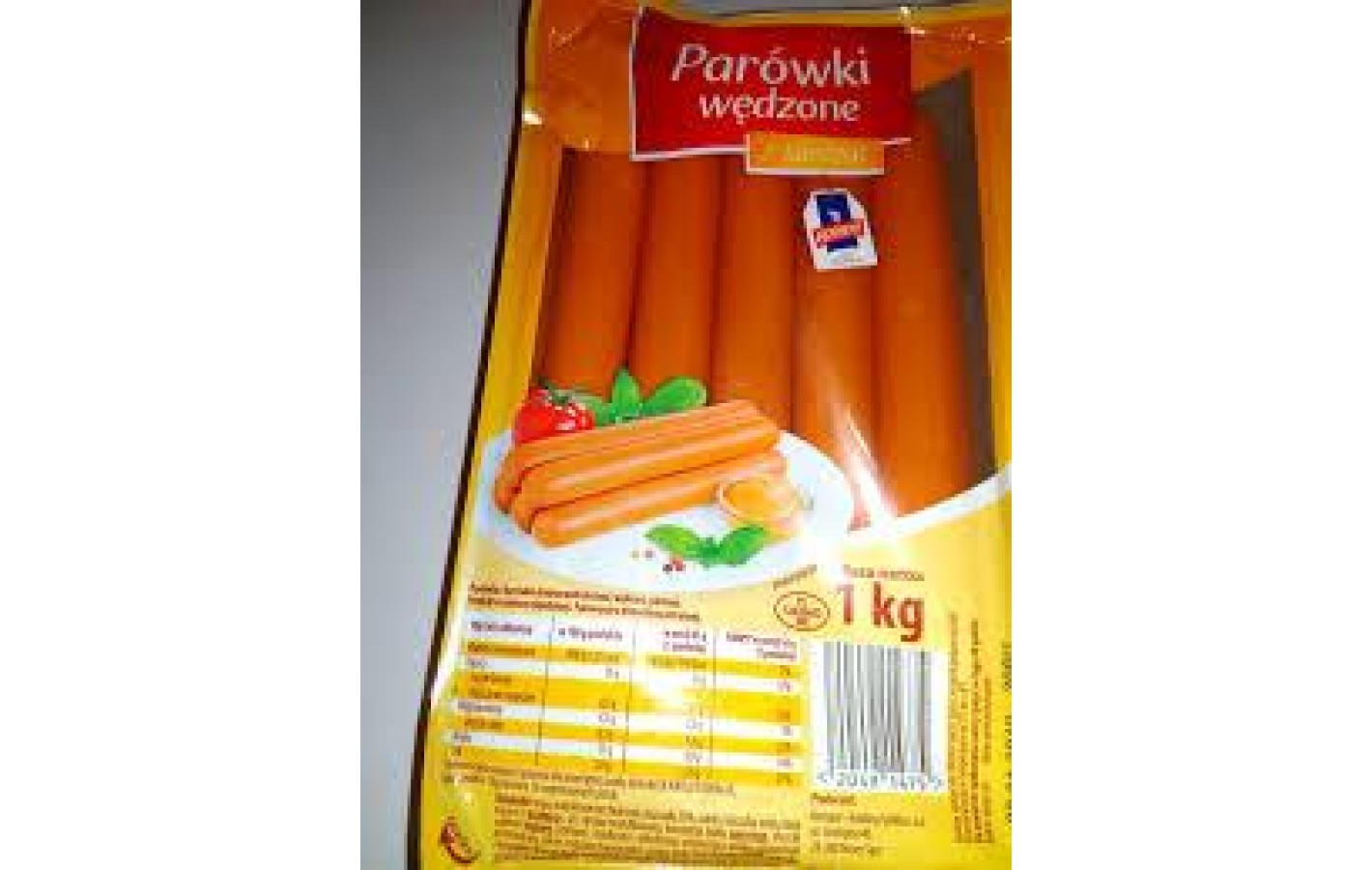 Сосиски копченые куриные parowki wedzone z kurchat 1 кг.