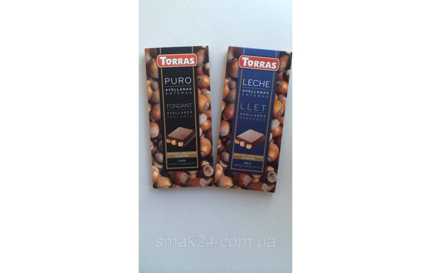 Шоколад молочный  Torras с цельным лесным орехом Испания 200г
