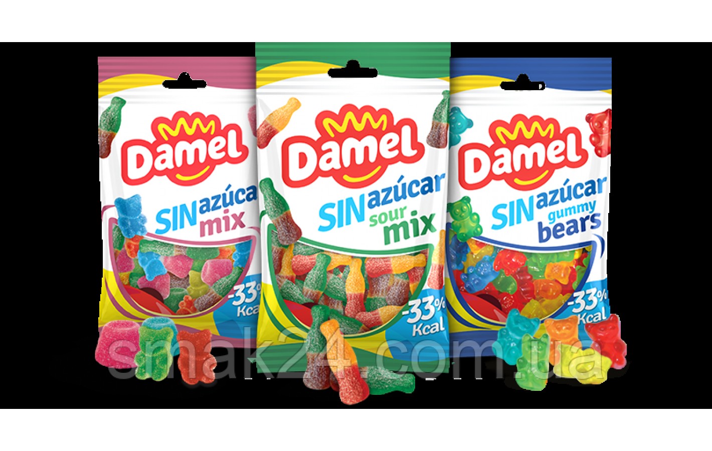 Желейні цукерки БЕЗ САХАРА та ГЛЮТЕНА Damel Sin azucar Sweet Mix (солодкий мікс) Іспанія 90 г