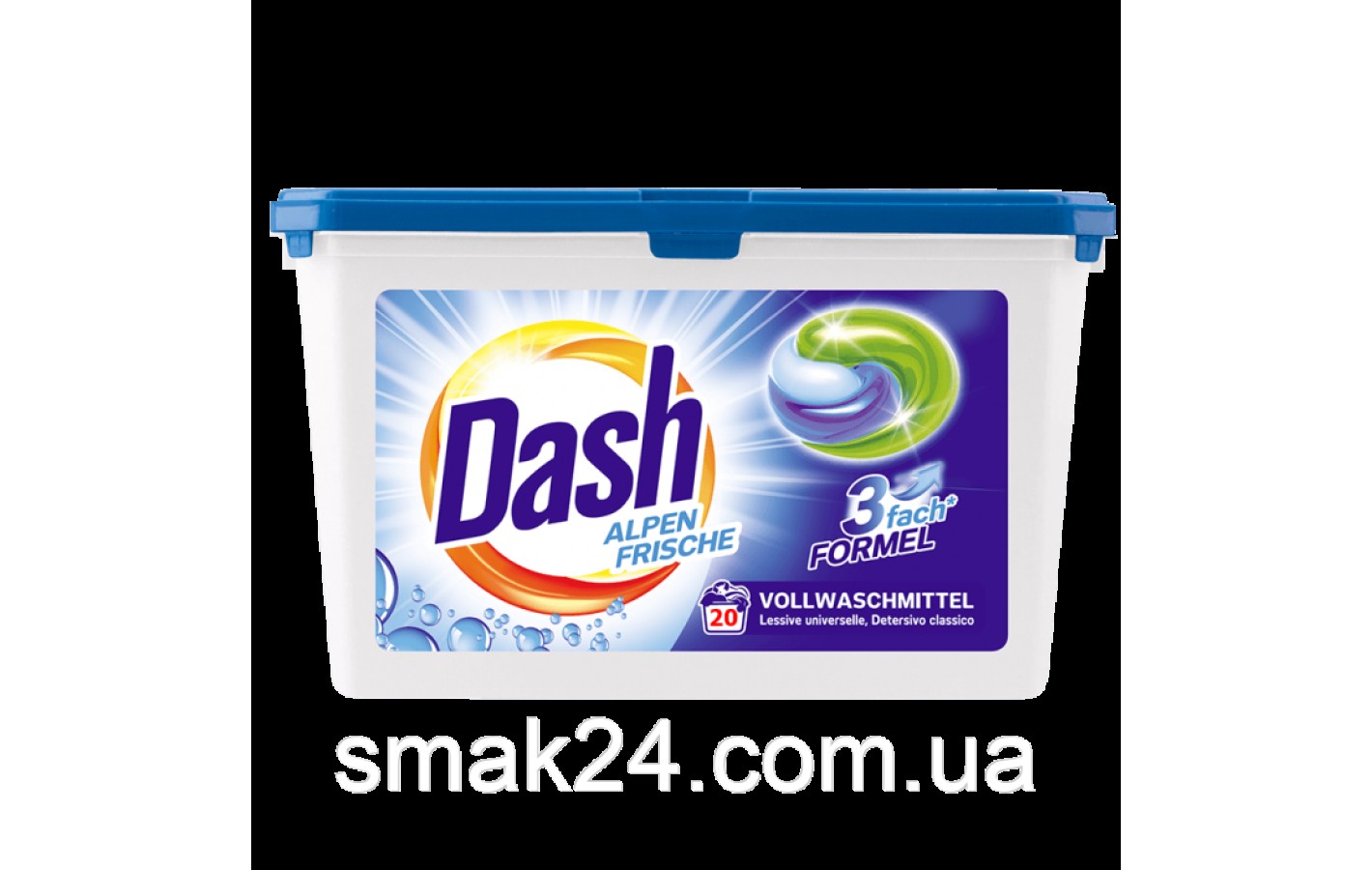 Гель-капсулы для стирки Dash Alpen Frische универсальные, 20 шт Германия
