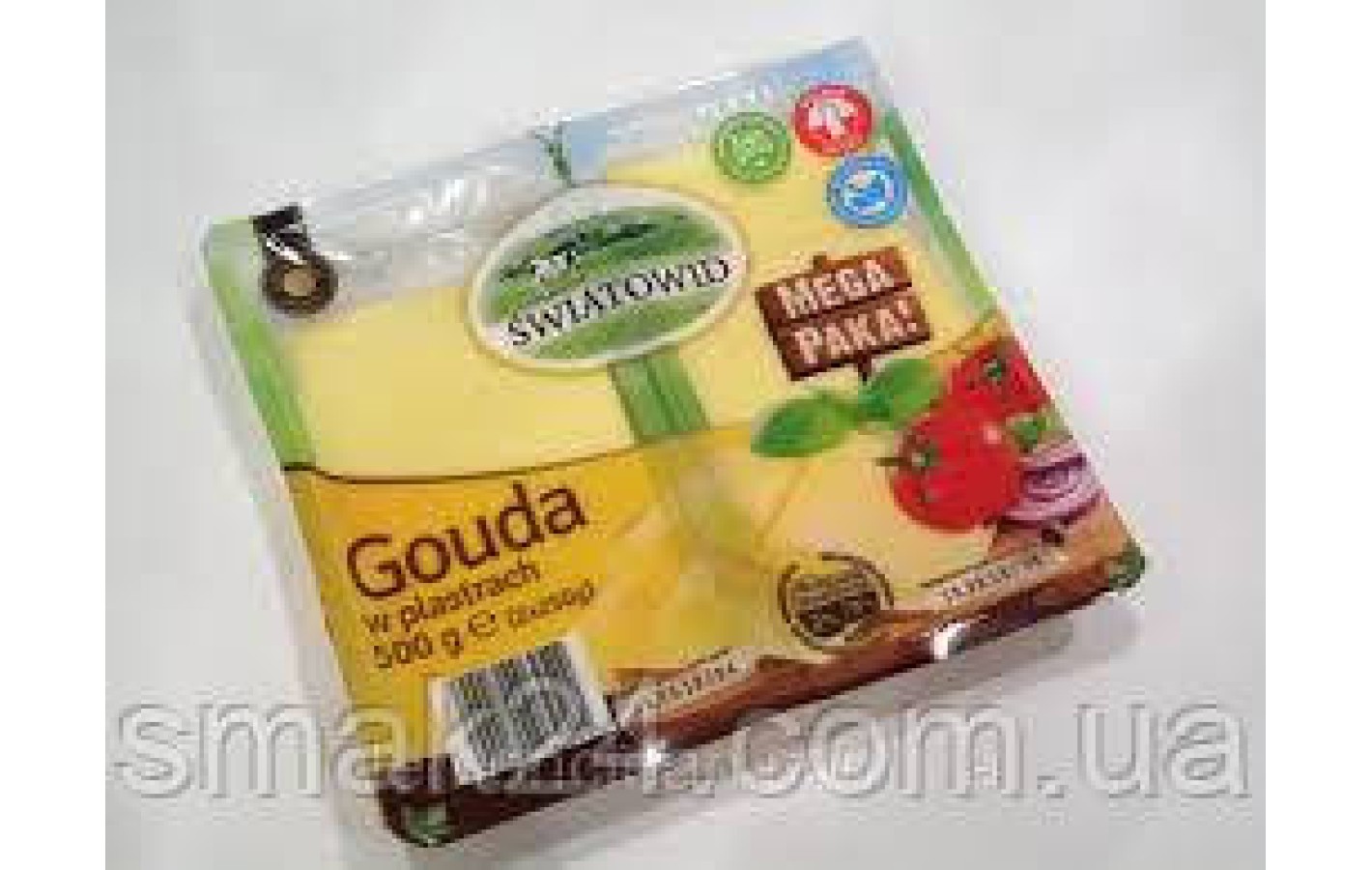 Сир у пластинках Gouda Swiatowid без консервантів 500 г (2 х 250 г) Польща