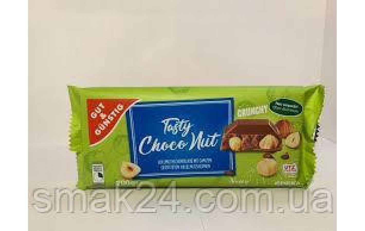 Шоколад молочний з цільним лісовим горіхом Edeka Tasty Choco Nut Crunchy Німеччина 200г