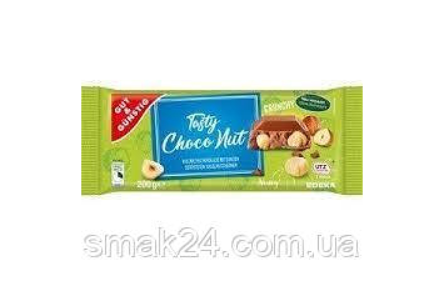 Шоколад молочний з цільним лісовим горіхом Edeka Tasty Choco Nut Crunchy Німеччина 200г