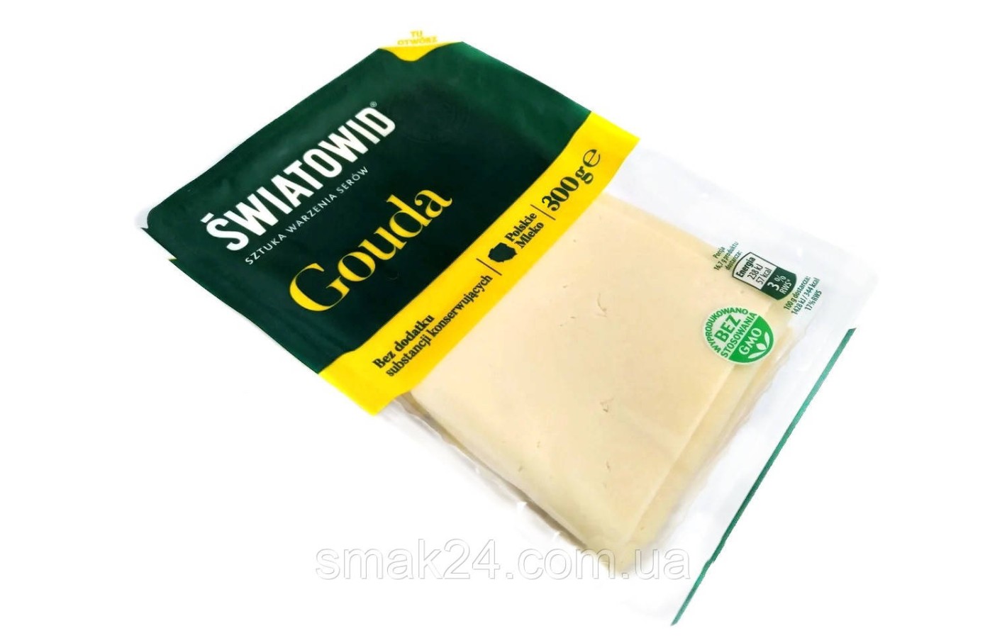 Сир без консервантів у слайсах Gouda Swiatowid 300 г Польща