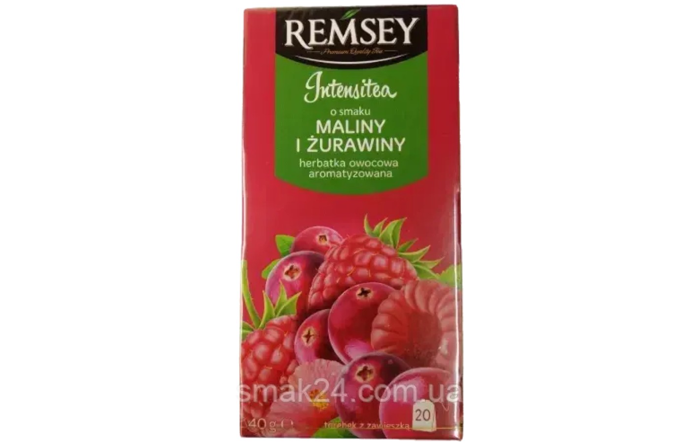 Чай фруктовый малина и клюква Remsey Intensitea Maliny i Zurawiny (20x2г) 40г Польша