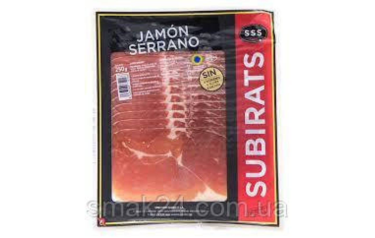 Хамон нарезка SUBIRATS JAMON SERRANO  без глютена, 250г  Испания