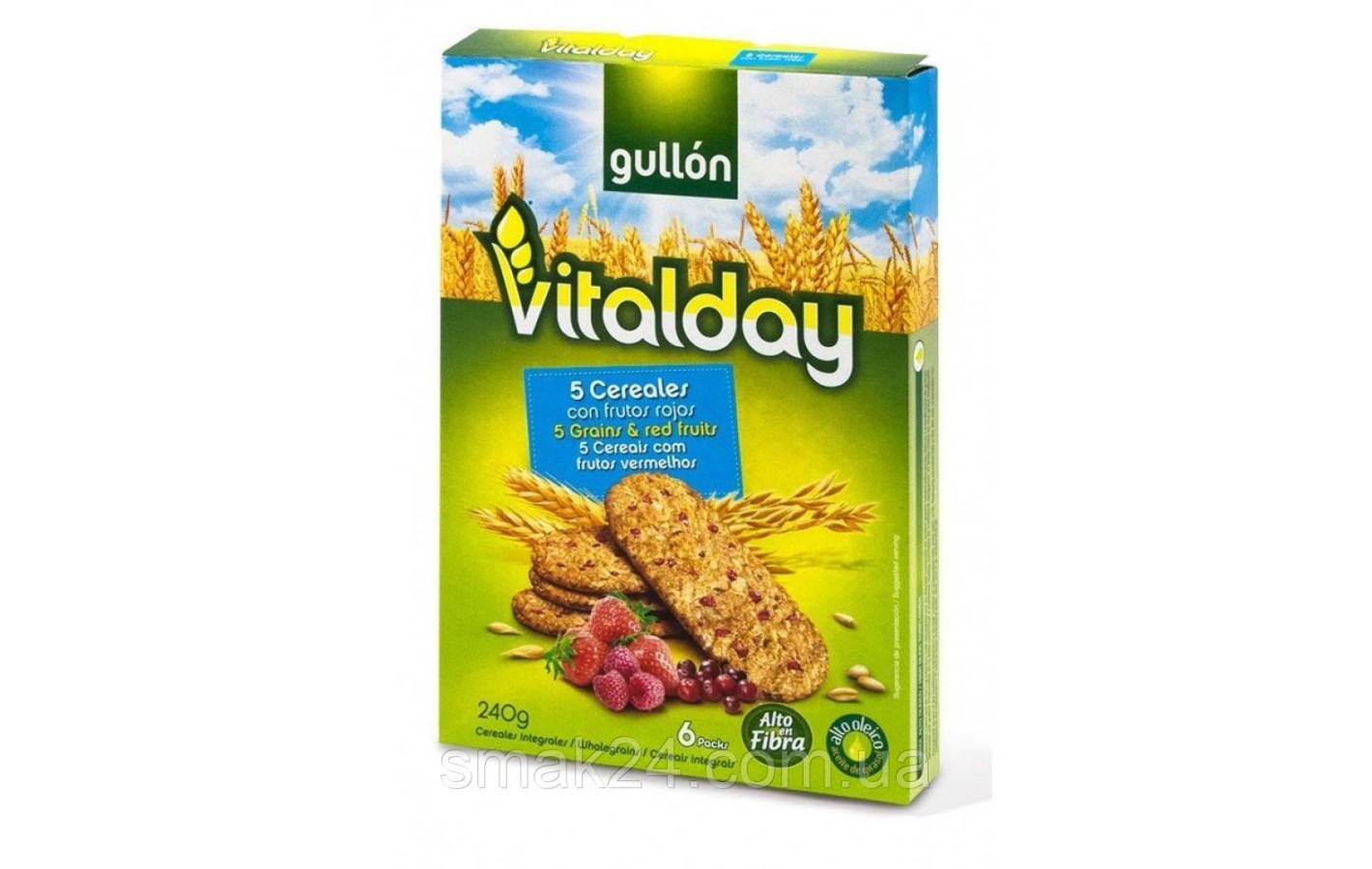 Печиво злакове з ягодами Gullon Vitalday 240г (6х40г) Іспанія
