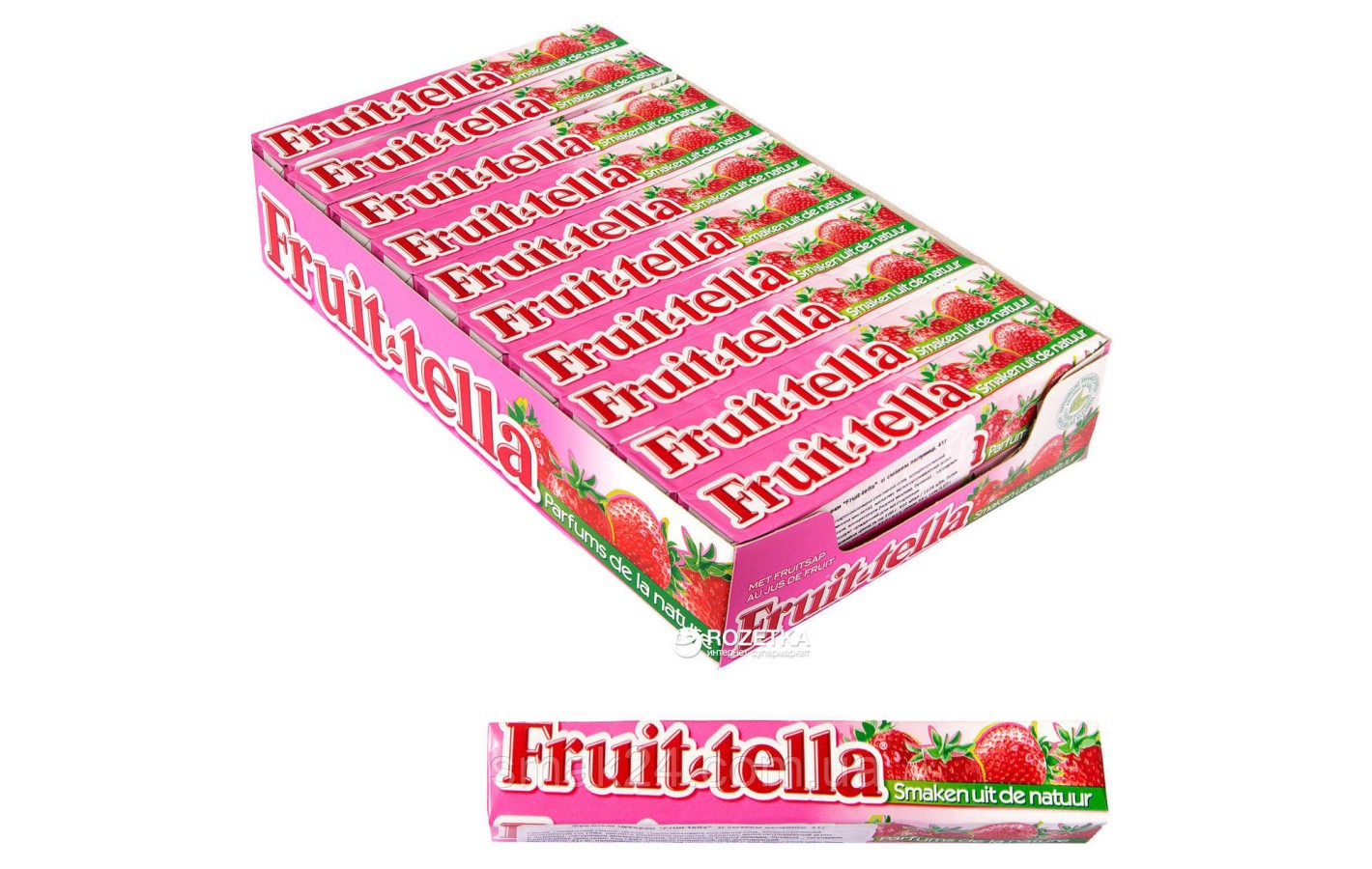 Упаковка жевательных конфет Fruit-tella Клубника 40 шт x 41г, Польша