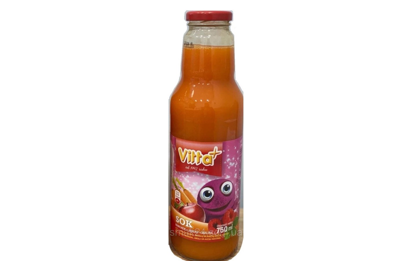 Сік дитячий Vitta Plus морква, яблуко, малина Польща 750 мл