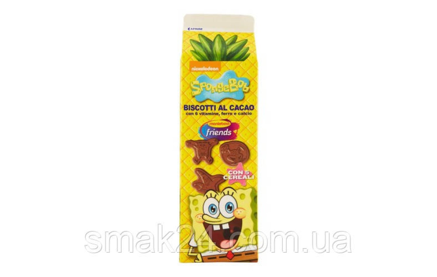 Мини шоколадное печенье с витаминами и какао  Minis Губка Боб Cocoa Arluy  275 г Испания