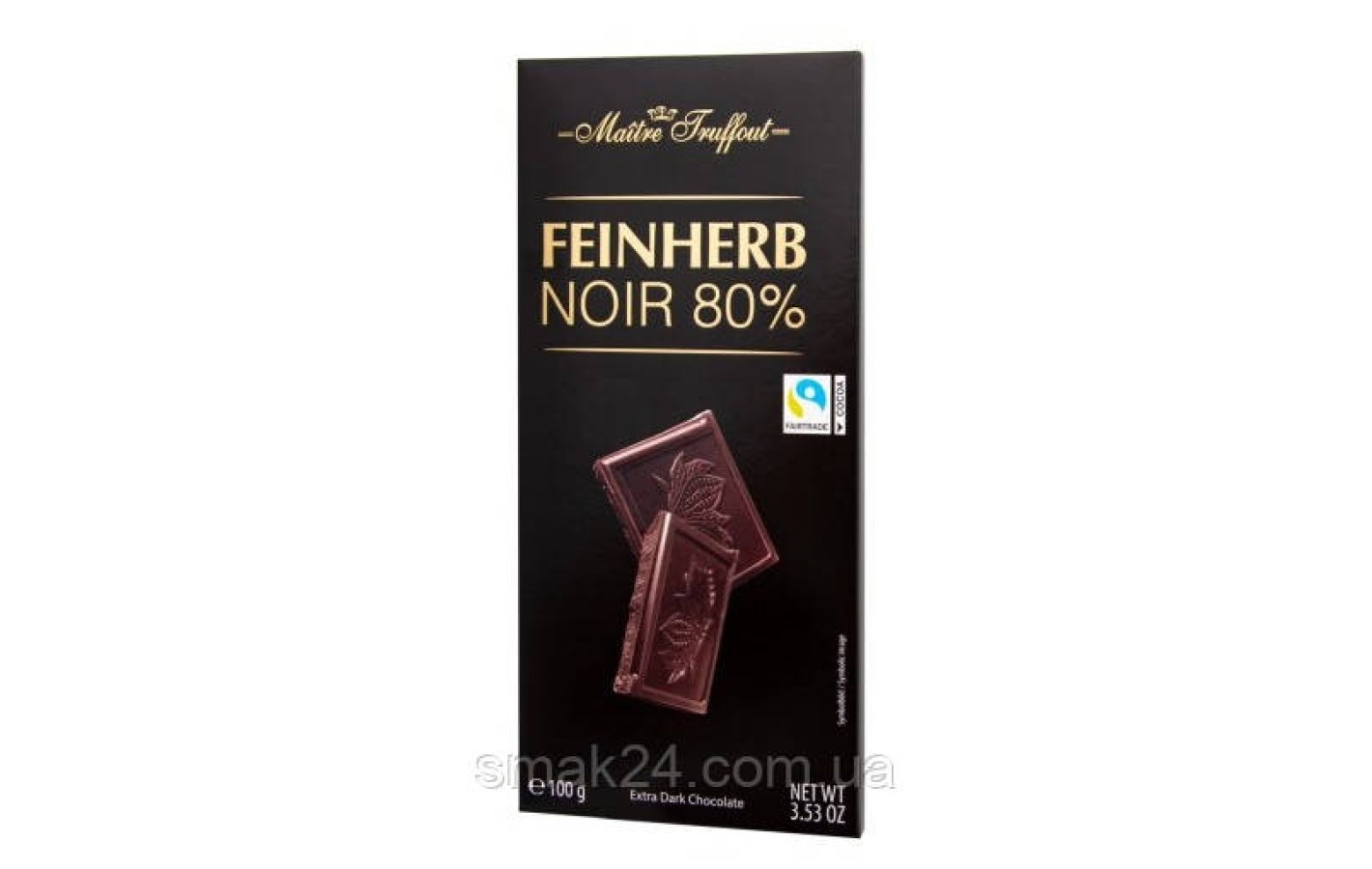 Шоколад Экстра черный 80% Maitre Truffout  100г Австрия