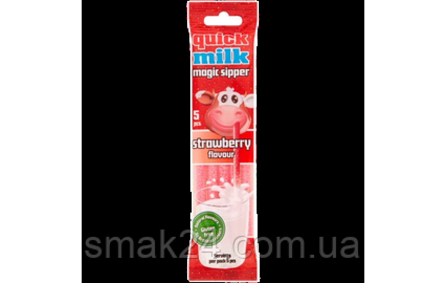 Трубочки для молока Quick Milk Magic Sipper Полуниця (5x6г) 5 шт.Польща