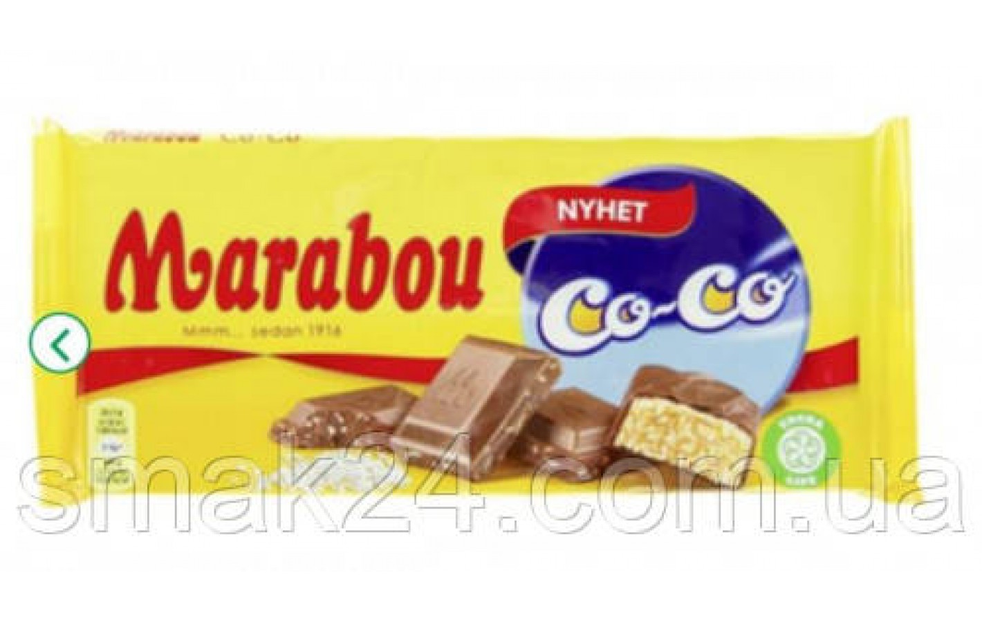 Швейцарський молочний шоколад з кокосом Marabou Co-Co 185 г