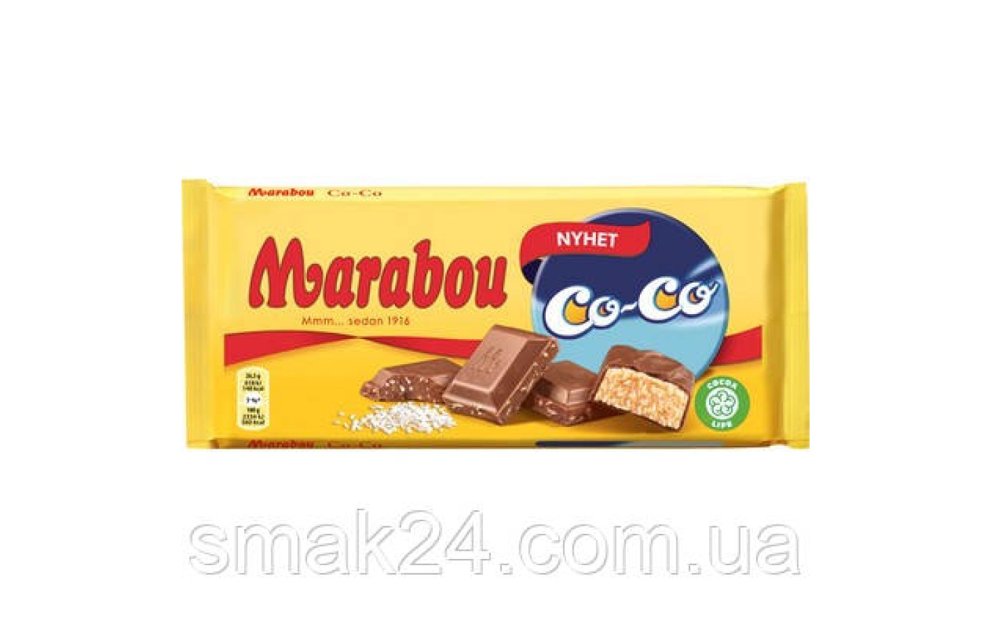 Швейцарський молочний шоколад з кокосом Marabou Co-Co 185 г