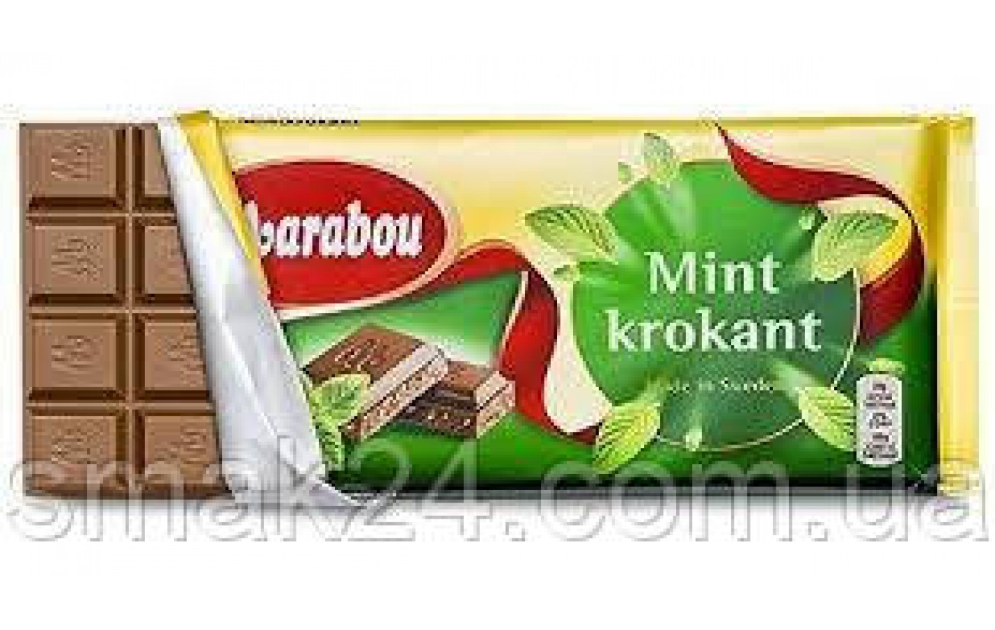 Швейцарський молочний шоколад із м'ятою Marabou Mint Krokant 200 г