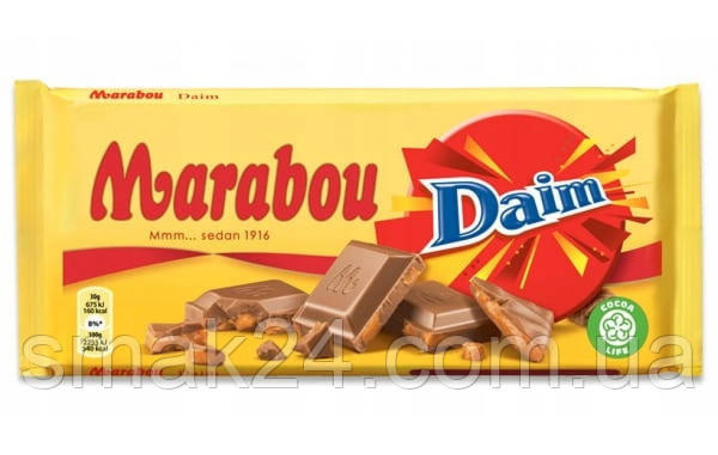 Швейцарський молочний шоколад із мигдалевою карамеллю Marabou Daim 200 г