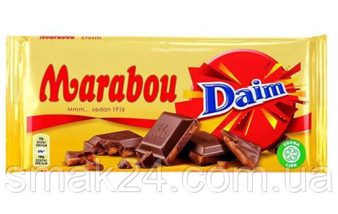 Швейцарський молочний шоколад із мигдалевою карамеллю Marabou Daim 200 г
