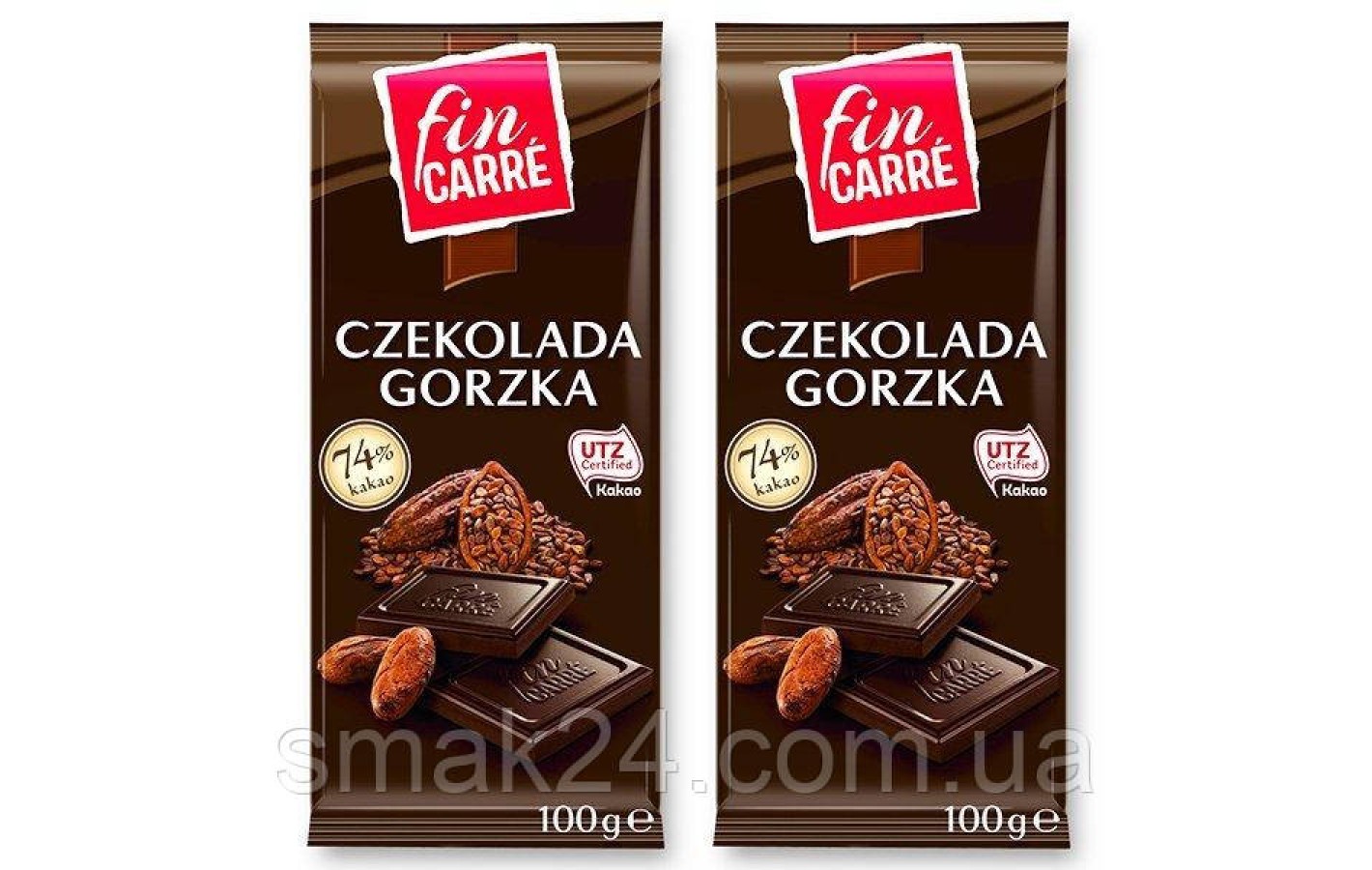 Шоколад гіркий чорний 74% Fin Carre 100 г Німеччина