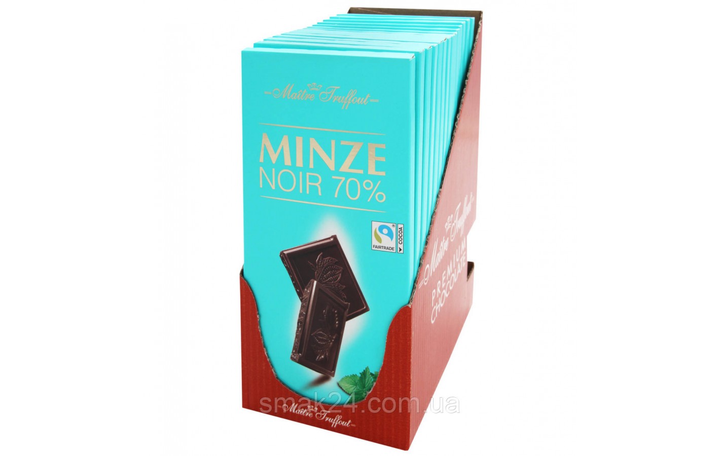 Шоколад чорний із м'ятою 70% Maitre Truffout 100 г Австрія