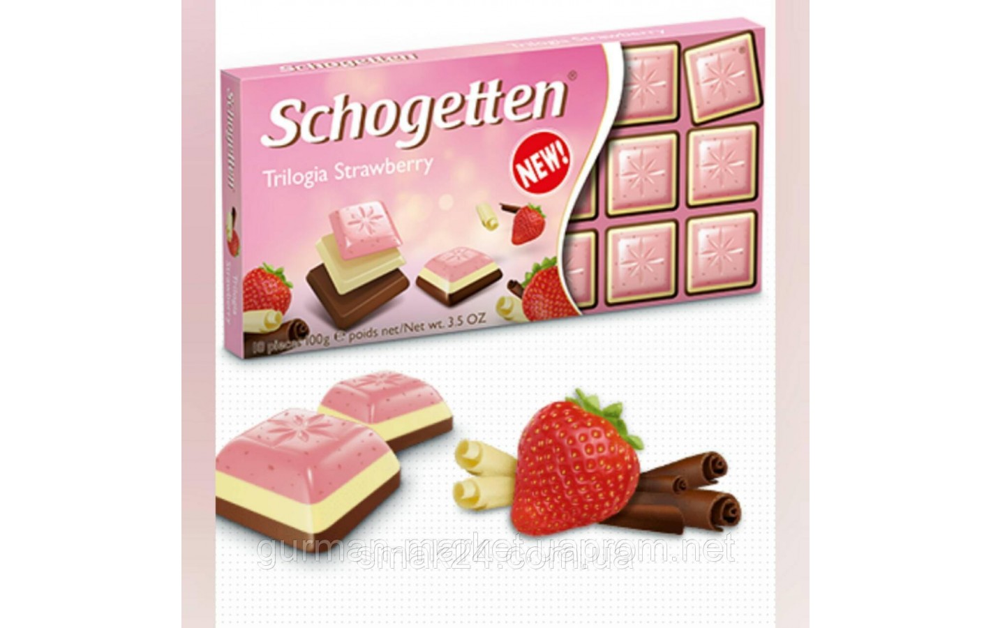 Шоколад Schogetten Trilogia Strawberry ( Трилогія полуниця), Німеччина, 100 г